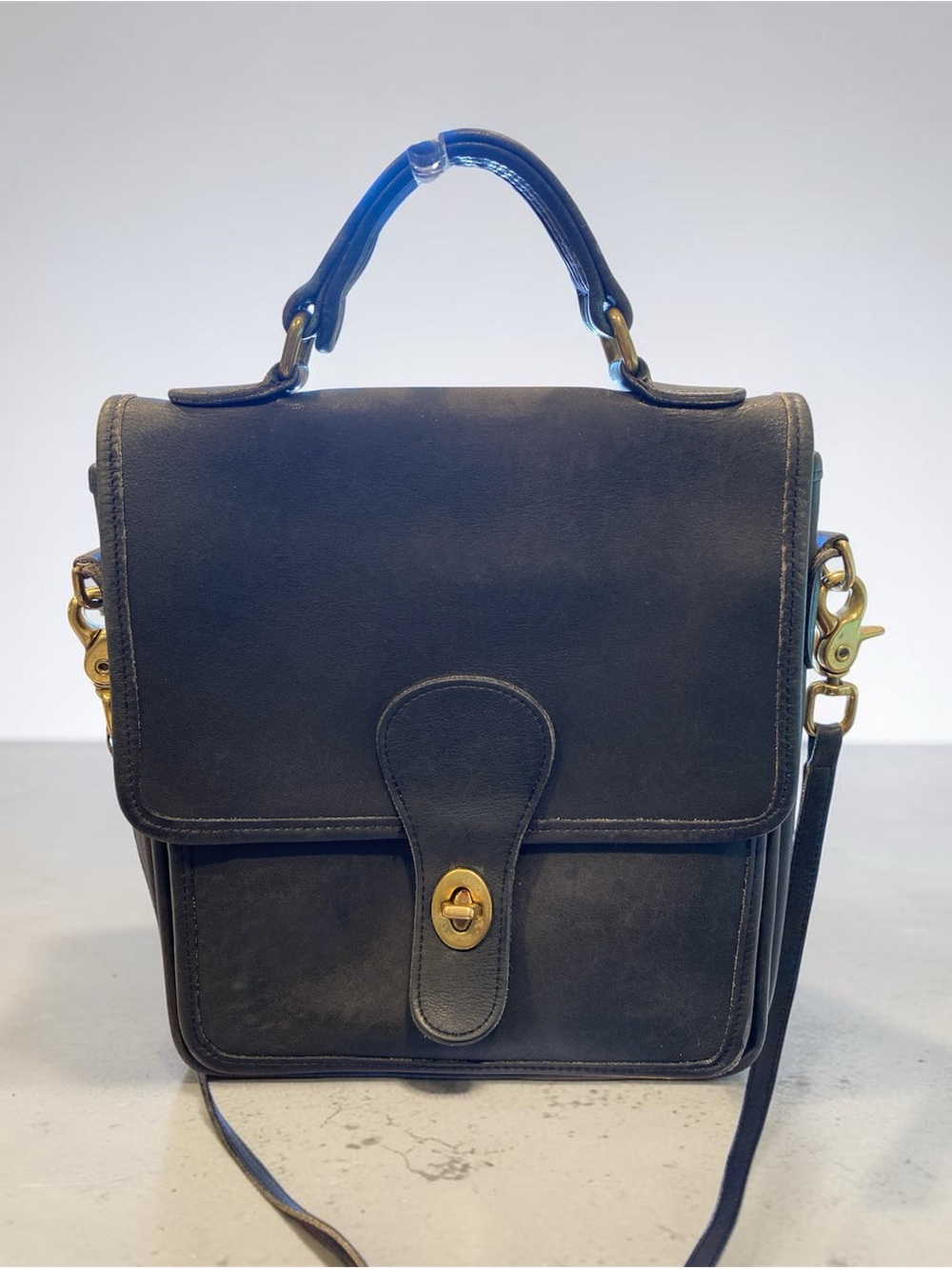 Coach Black Vintage 5130 Station bag with Brass Hardware